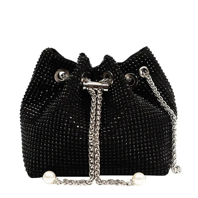 Rhinestone Decor Bucket Bag