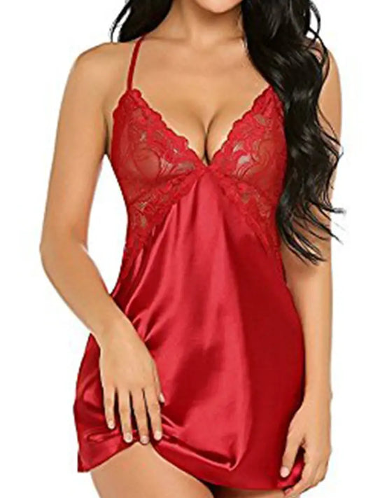 Comfortable Lace Nightdress with Criss Cross Back