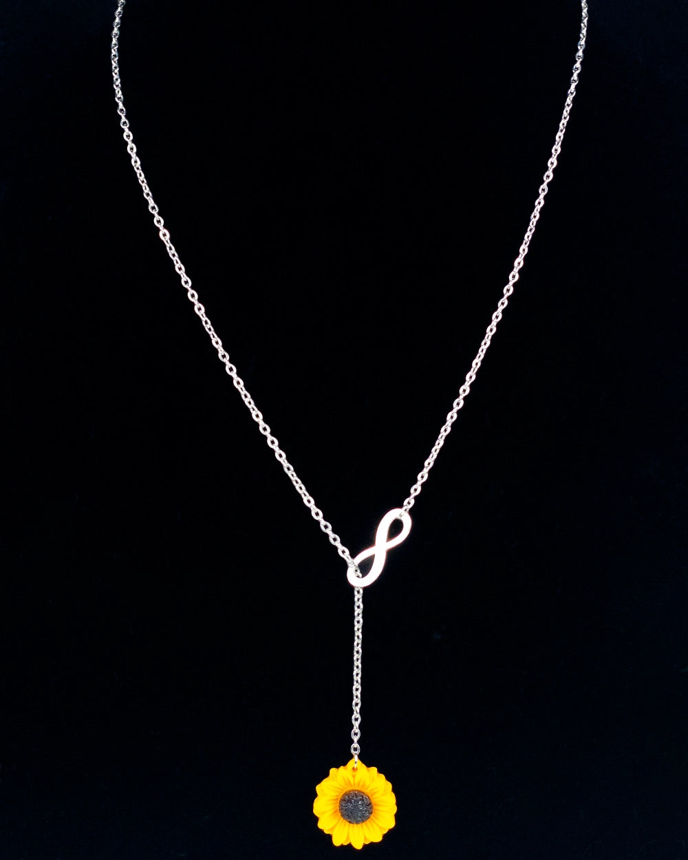 Sunflower Infinity Lariat Necklace