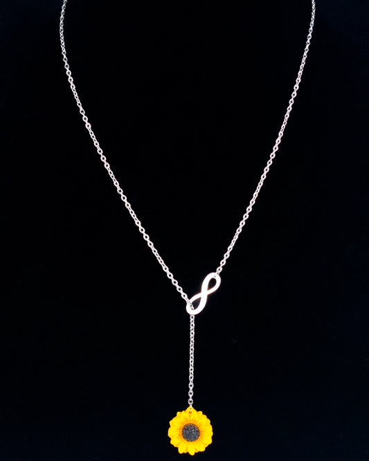 Sunflower Infinity Lariat Necklace