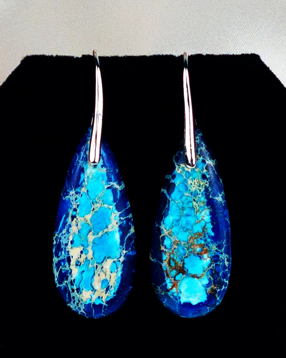 Retro Bohemian Style Colorful Droplet Shape Dangle Earrings