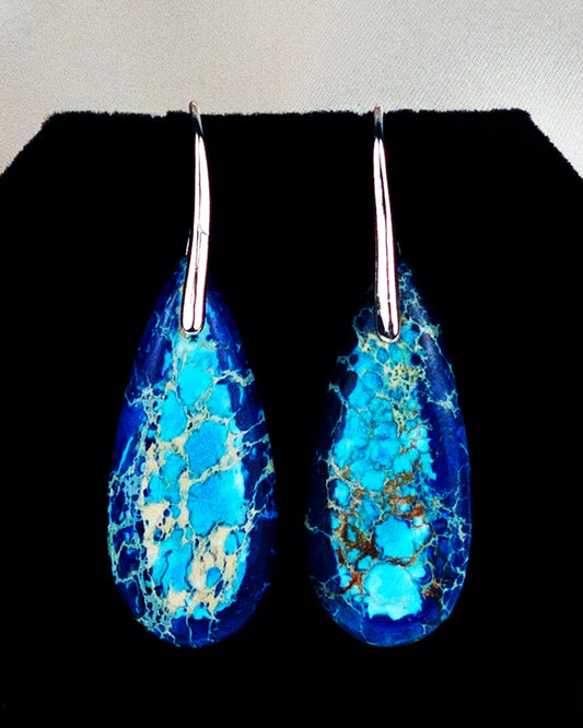 Retro Bohemian Style Colorful Droplet Shape Dangle Earrings