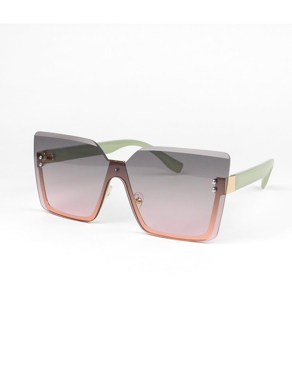 Gradient Rivet Decor Sunglasses: Casual Style for the Beach (UV400)