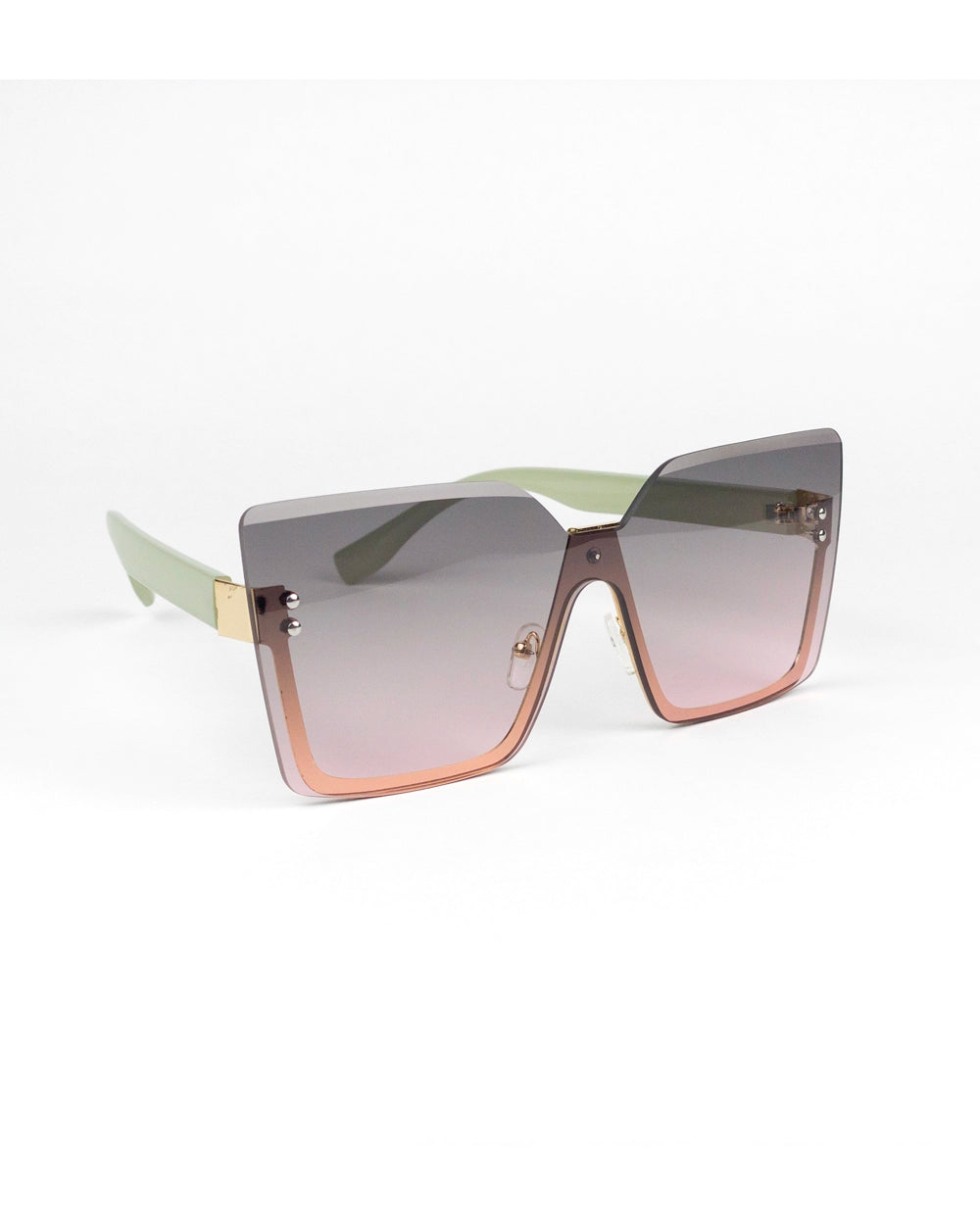 Gradient Rivet Decor Sunglasses: Casual Style for the Beach (UV400)