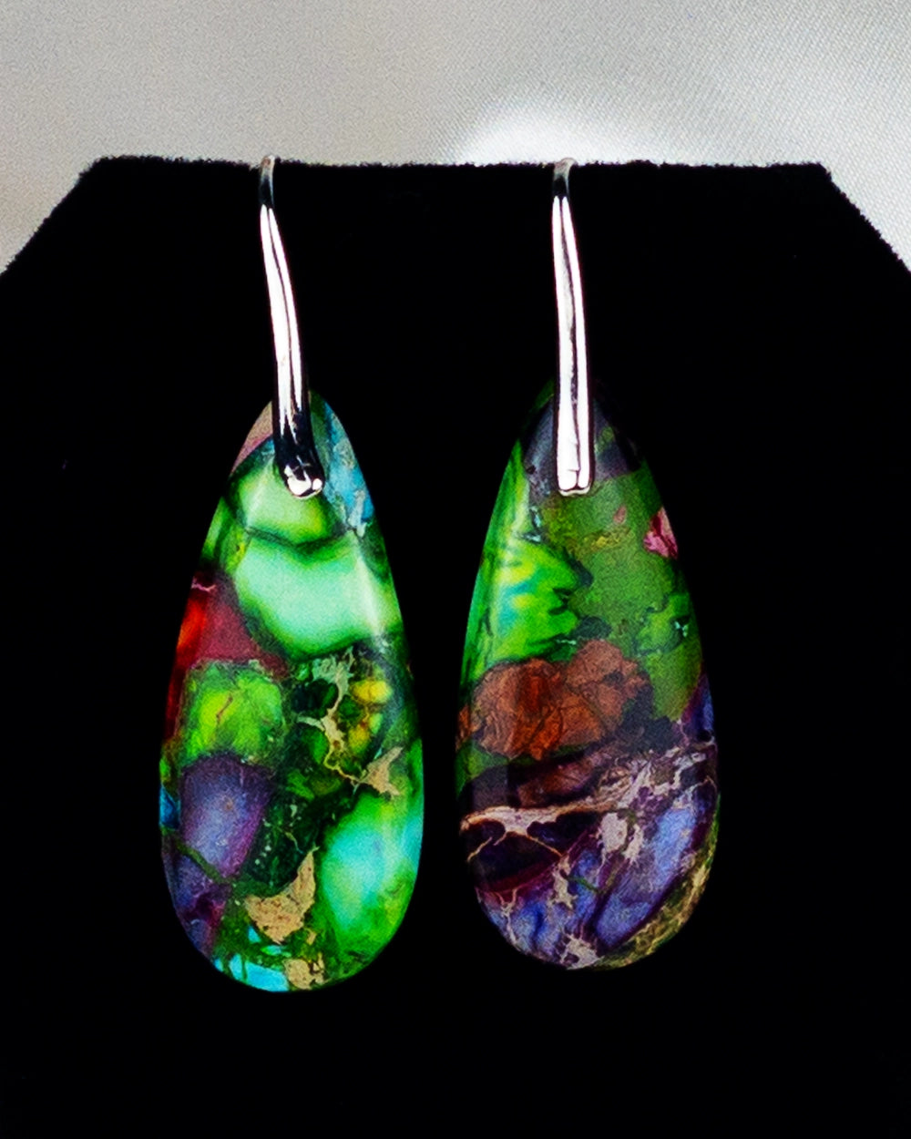 Colorful Imperial Natural Stone Waterdrop Dangle Earrings