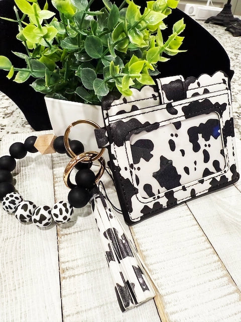 Wallet Bracelet with Tassel – Leopard, Marble, Black & Cowprint Styles