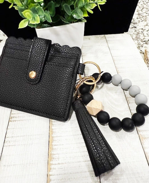 Wallet Bracelet with Tassel – Leopard, Marble, Black & Cowprint Styles